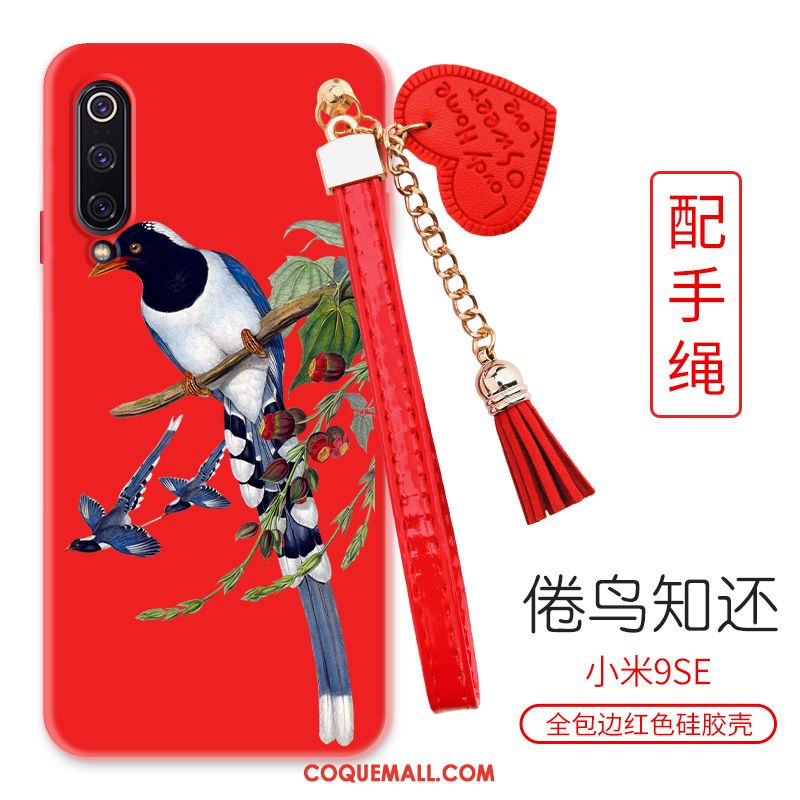 Étui Xiaomi Mi 9 Se Délavé En Daim Tout Compris Téléphone Portable, Coque Xiaomi Mi 9 Se Fluide Doux Style Chinois Beige Nackte Farbe