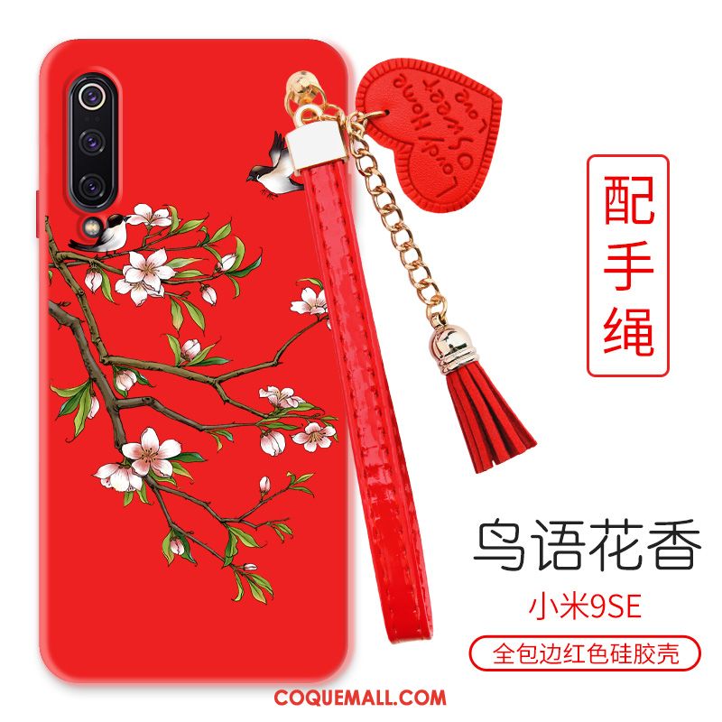 Étui Xiaomi Mi 9 Se Délavé En Daim Tout Compris Téléphone Portable, Coque Xiaomi Mi 9 Se Fluide Doux Style Chinois Beige Nackte Farbe