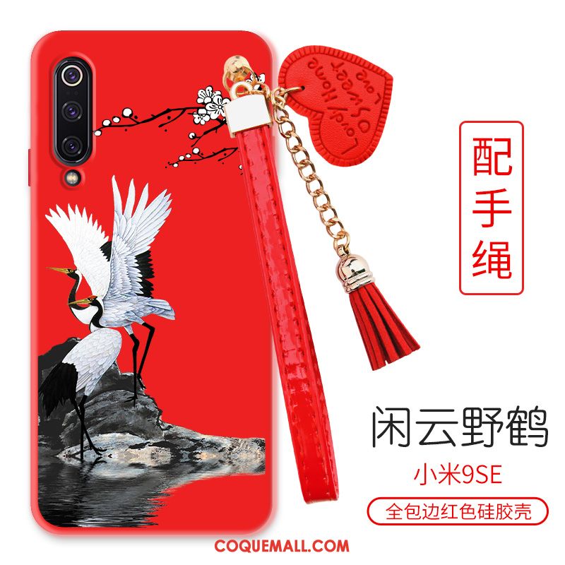 Étui Xiaomi Mi 9 Se Délavé En Daim Tout Compris Téléphone Portable, Coque Xiaomi Mi 9 Se Fluide Doux Style Chinois Beige Nackte Farbe