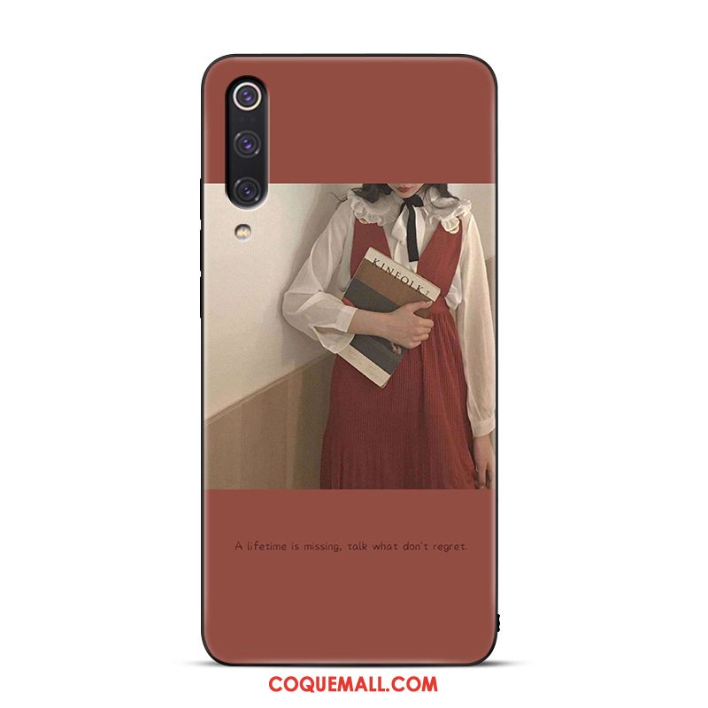 Étui Xiaomi Mi 9 Se Tendance Vintage Clair, Coque Xiaomi Mi 9 Se Petit Rouge Beige