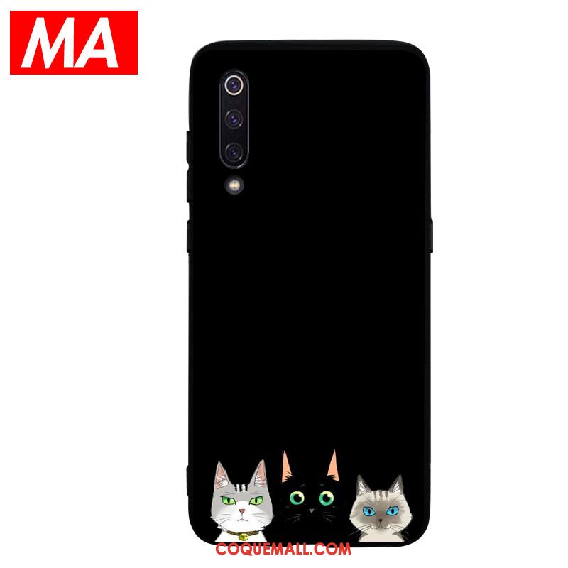 Étui Xiaomi Mi 9 Silicone Jaune Petit, Coque Xiaomi Mi 9 Fluide Doux Chat Beige