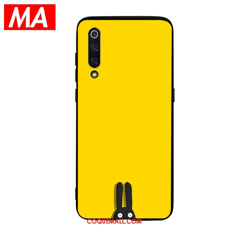 Étui Xiaomi Mi 9 Silicone Jaune Petit, Coque Xiaomi Mi 9 Fluide Doux Chat Beige