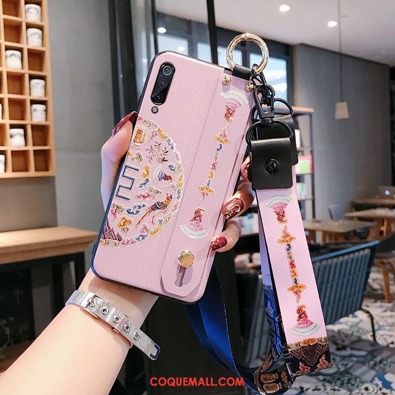 Étui Xiaomi Mi 9 Support Vent Style Chinois, Coque Xiaomi Mi 9 Tout Compris Nouveau Beige