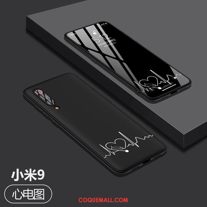 Étui Xiaomi Mi 9 Tout Compris Protection Très Mince, Coque Xiaomi Mi 9 Délavé En Daim Personnalité Beige