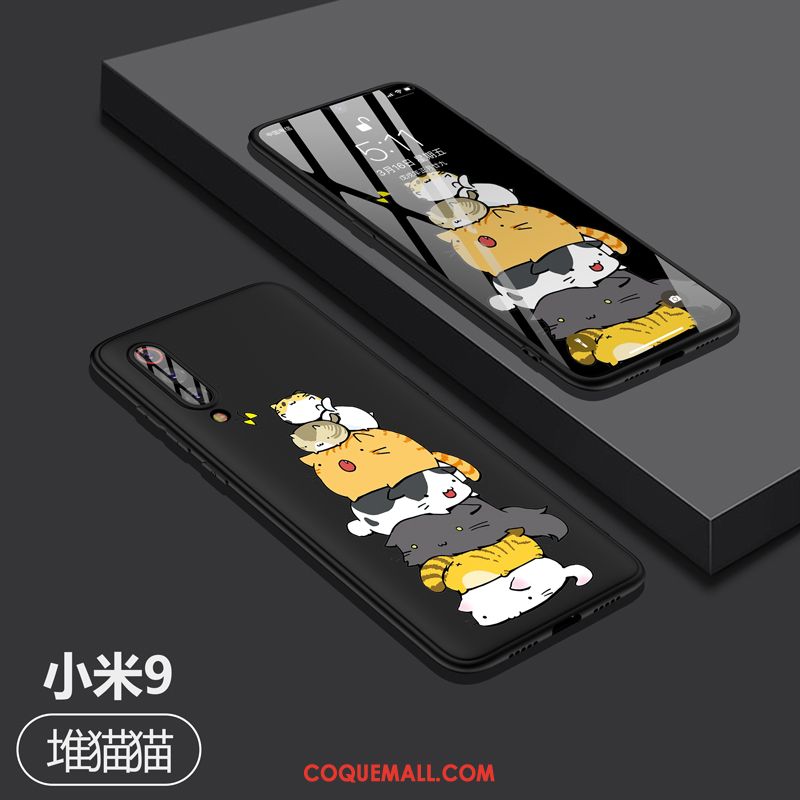 Étui Xiaomi Mi 9 Tout Compris Protection Très Mince, Coque Xiaomi Mi 9 Délavé En Daim Personnalité Beige