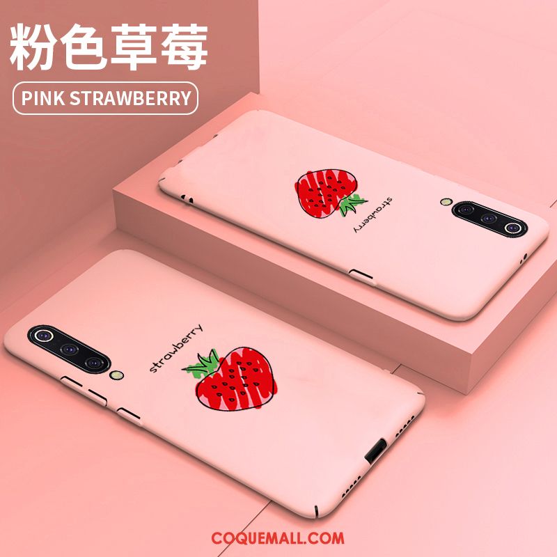 Étui Xiaomi Mi 9 Téléphone Portable Net Rouge Marque De Tendance, Coque Xiaomi Mi 9 Rose Tout Compris Beige