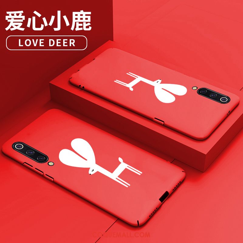 Étui Xiaomi Mi 9 Téléphone Portable Net Rouge Marque De Tendance, Coque Xiaomi Mi 9 Rose Tout Compris Beige