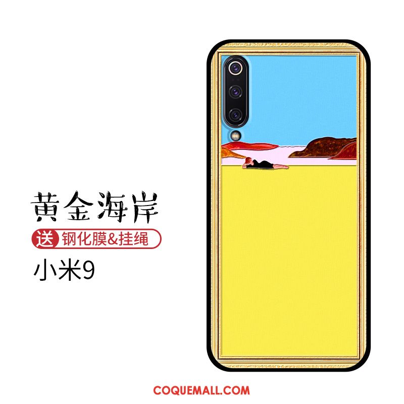 Étui Xiaomi Mi 9 Téléphone Portable Silicone Vintage, Coque Xiaomi Mi 9 Petit Personnalité Beige