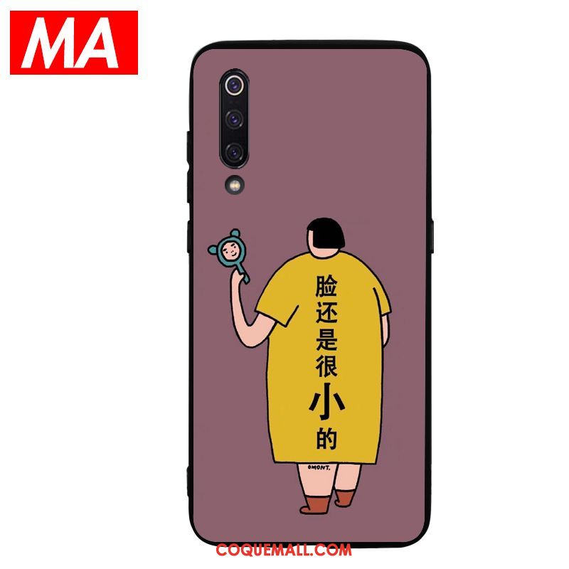 Étui Xiaomi Mi 9 Vent Violet Téléphone Portable, Coque Xiaomi Mi 9 Fluide Doux Courte Beige