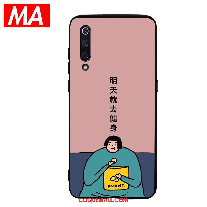 Étui Xiaomi Mi 9 Vent Violet Téléphone Portable, Coque Xiaomi Mi 9 Fluide Doux Courte Beige