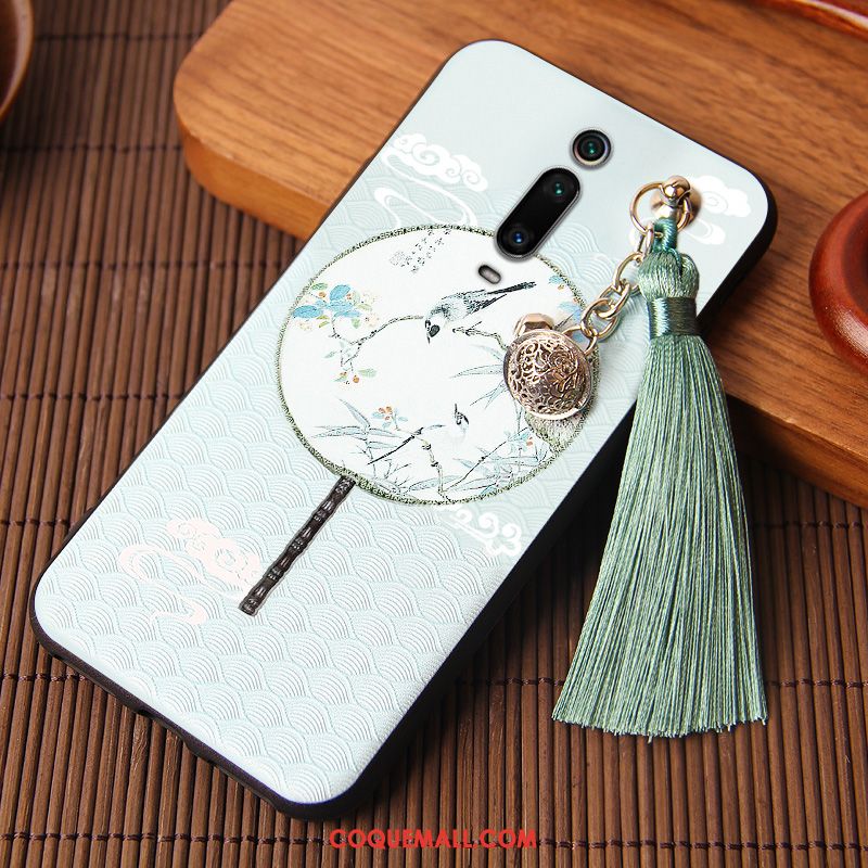 Étui Xiaomi Mi 9t Blanc Fluide Doux Gaufrage, Coque Xiaomi Mi 9t Incassable Style Chinois Beige