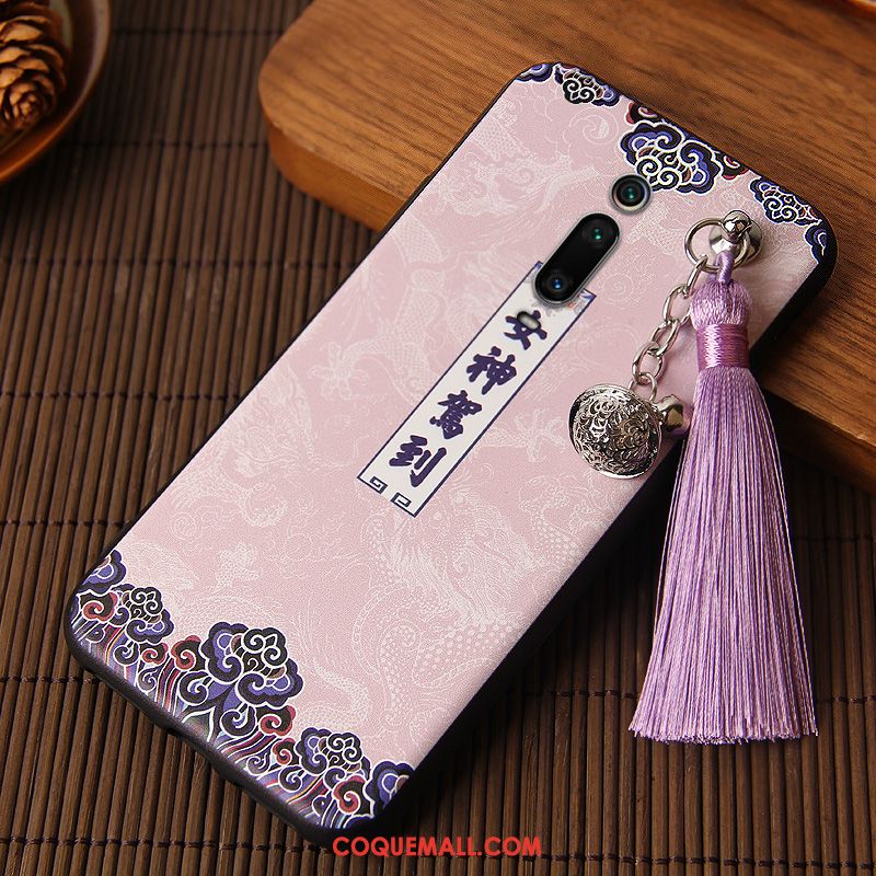 Étui Xiaomi Mi 9t Blanc Fluide Doux Gaufrage, Coque Xiaomi Mi 9t Incassable Style Chinois Beige