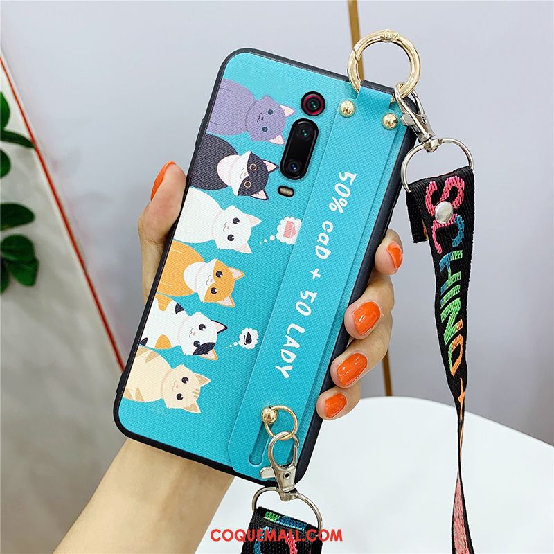 Étui Xiaomi Mi 9t Grand Téléphone Portable Incassable, Coque Xiaomi Mi 9t Protection Bleu Beige