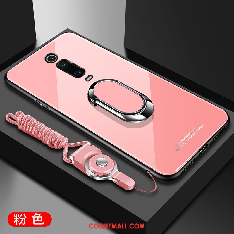 Étui Xiaomi Mi 9t Noir Rouge Incassable, Coque Xiaomi Mi 9t Protection Verre Beige