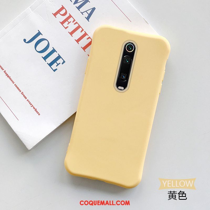 Étui Xiaomi Mi 9t Pro Fluide Doux Jaune Pure, Coque Xiaomi Mi 9t Pro Noir Bleu Beige