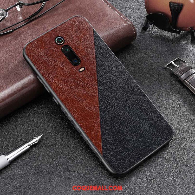 Étui Xiaomi Mi 9t Pro Noir Simple Petit, Coque Xiaomi Mi 9t Pro Business Protection Beige