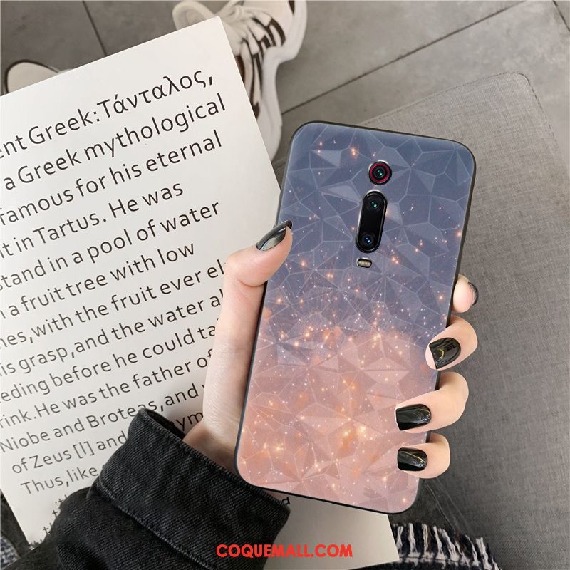 Étui Xiaomi Mi 9t Pro Rouge Téléphone Portable Couleur, Coque Xiaomi Mi 9t Pro Nouveau Losange Beige