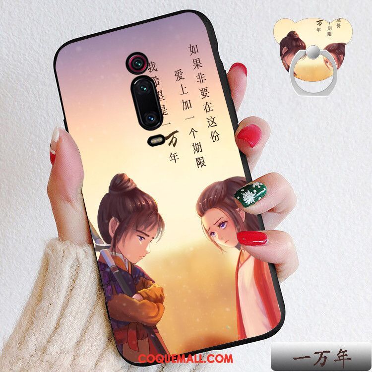 Étui Xiaomi Mi 9t Pro Silicone Téléphone Portable Rouge, Coque Xiaomi Mi 9t Pro Délavé En Daim Cœur Beige