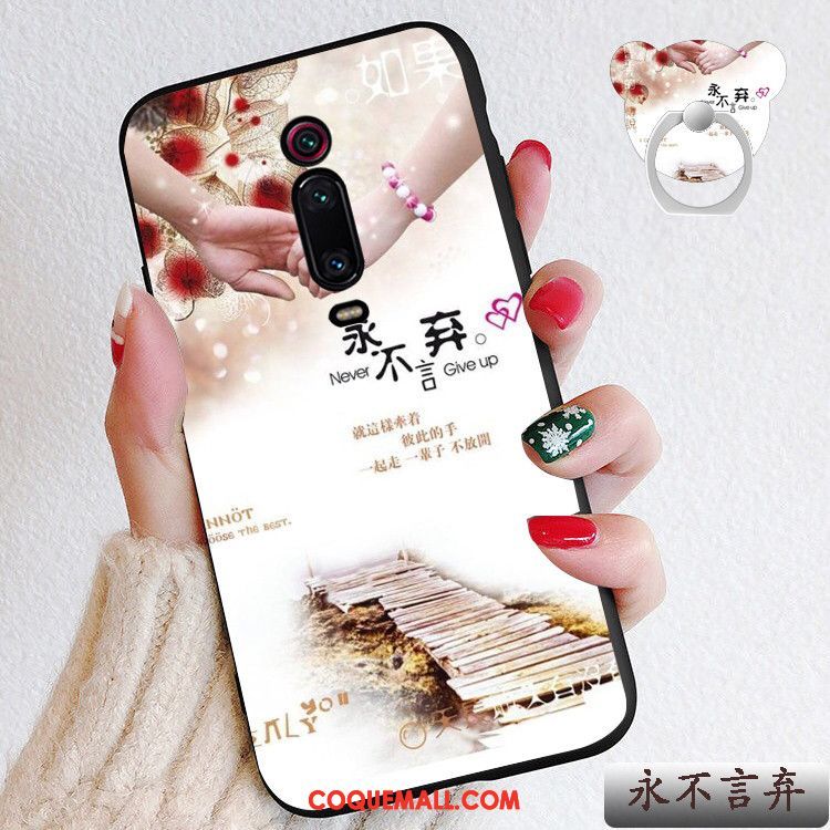 Étui Xiaomi Mi 9t Pro Silicone Téléphone Portable Rouge, Coque Xiaomi Mi 9t Pro Délavé En Daim Cœur Beige