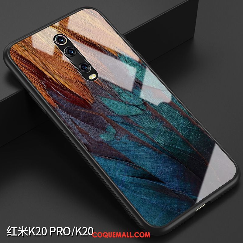 Étui Xiaomi Mi 9t Pro Vent Silicone Rouge, Coque Xiaomi Mi 9t Pro Gris Plume Beige