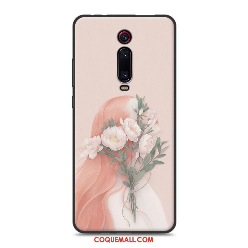 Étui Xiaomi Mi 9t Rouge Art Délavé En Daim, Coque Xiaomi Mi 9t Téléphone Portable Protection Beige