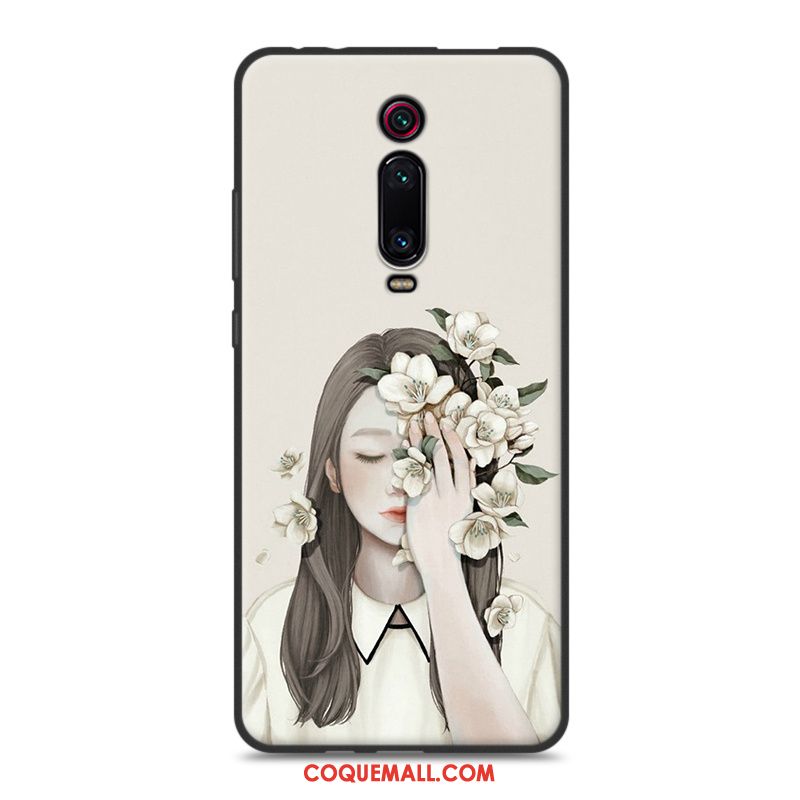 Étui Xiaomi Mi 9t Rouge Art Délavé En Daim, Coque Xiaomi Mi 9t Téléphone Portable Protection Beige