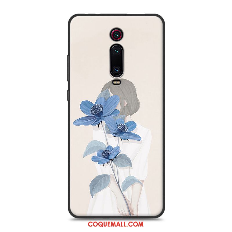 Étui Xiaomi Mi 9t Rouge Art Délavé En Daim, Coque Xiaomi Mi 9t Téléphone Portable Protection Beige