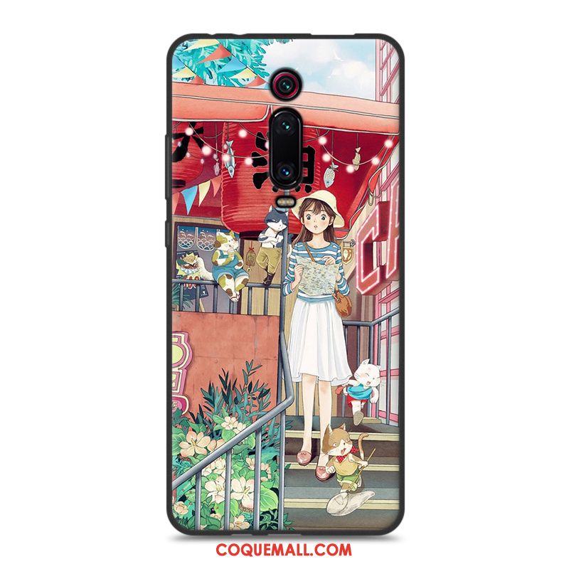 Étui Xiaomi Mi 9t Rouge Art Délavé En Daim, Coque Xiaomi Mi 9t Téléphone Portable Protection Beige