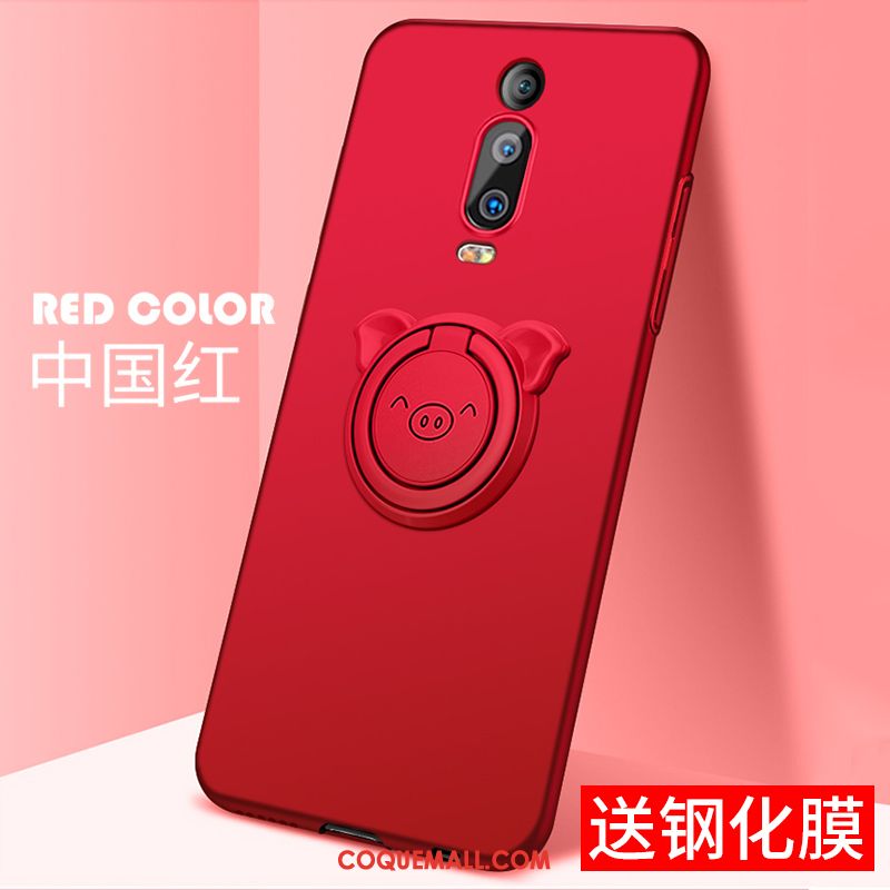 Étui Xiaomi Mi 9t Support Petit Tendance, Coque Xiaomi Mi 9t Rose Simple Beige