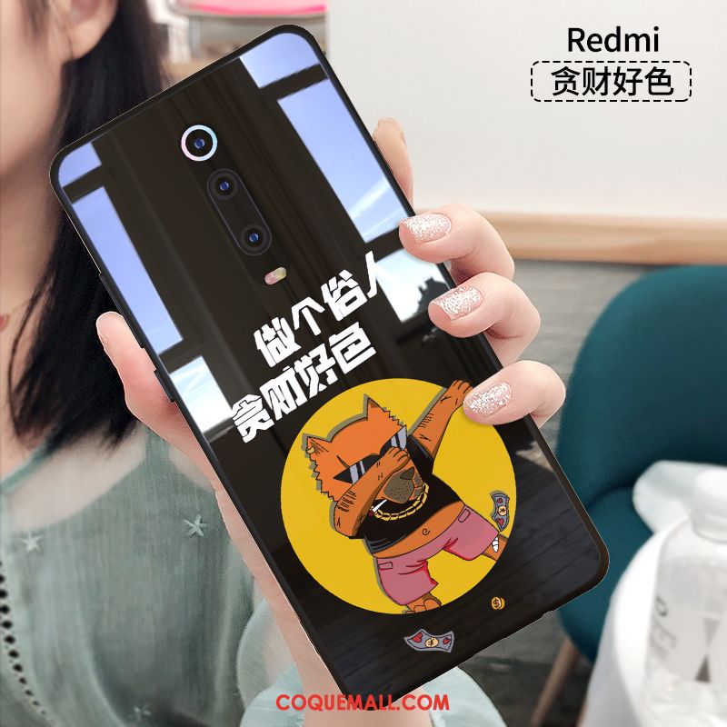 Étui Xiaomi Mi 9t Tendance Silicone Rouge, Coque Xiaomi Mi 9t Personnalité Incassable Beige