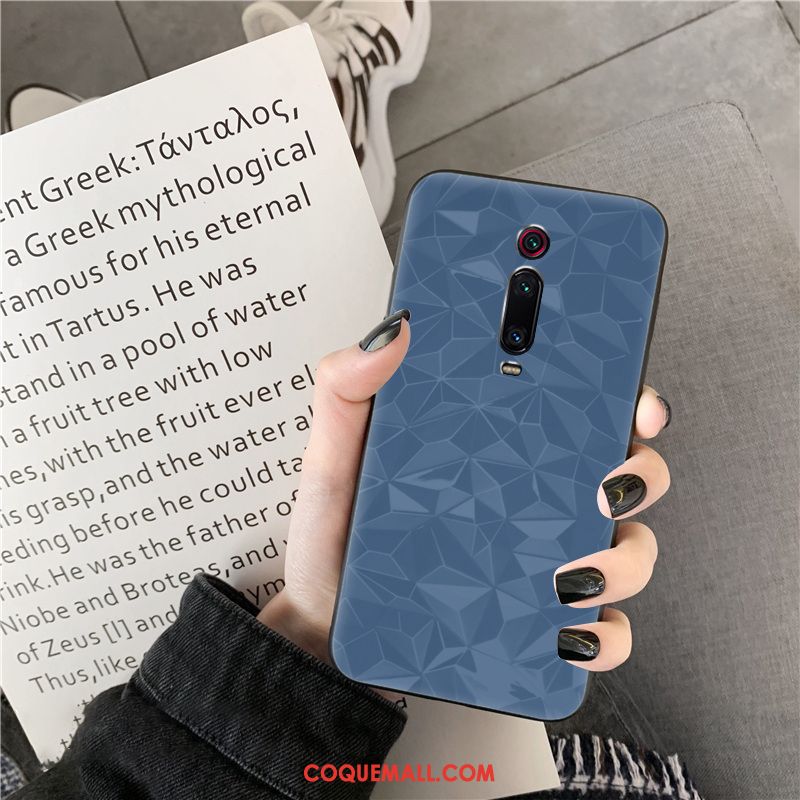 Étui Xiaomi Mi 9t Téléphone Portable Incassable Simple, Coque Xiaomi Mi 9t Losange Modèle Fleurie Beige