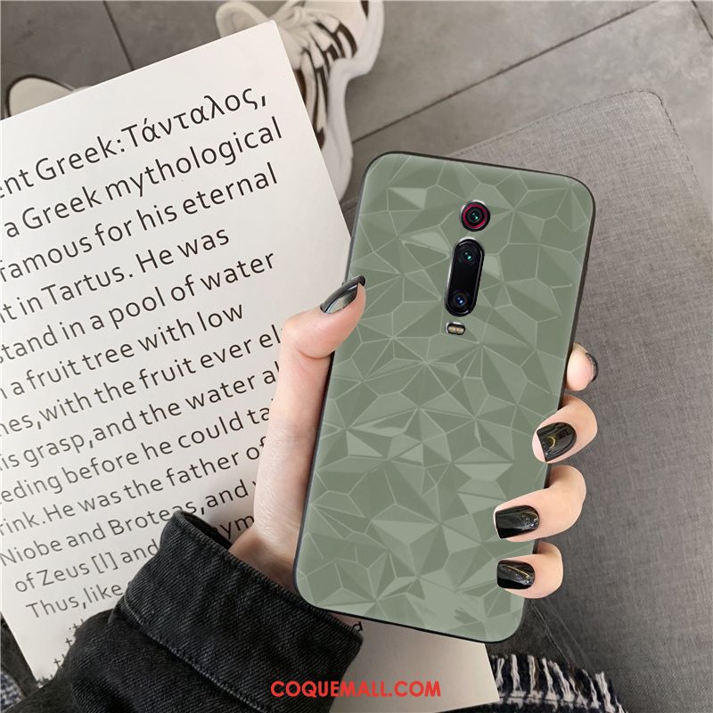 Étui Xiaomi Mi 9t Téléphone Portable Incassable Simple, Coque Xiaomi Mi 9t Losange Modèle Fleurie Beige