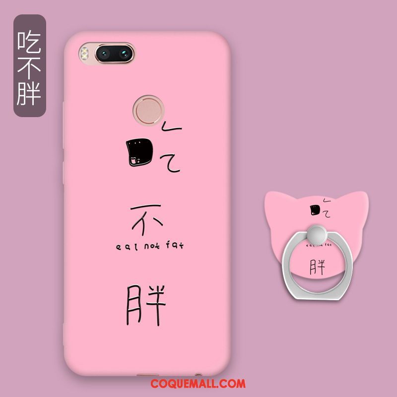 Étui Xiaomi Mi A1 Anneau Fluide Doux Rouge, Coque Xiaomi Mi A1 Tendance Téléphone Portable Beige