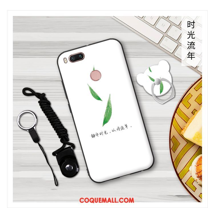 Étui Xiaomi Mi A1 Blanc Personnalité Fluide Doux, Coque Xiaomi Mi A1 Téléphone Portable Créatif Beige