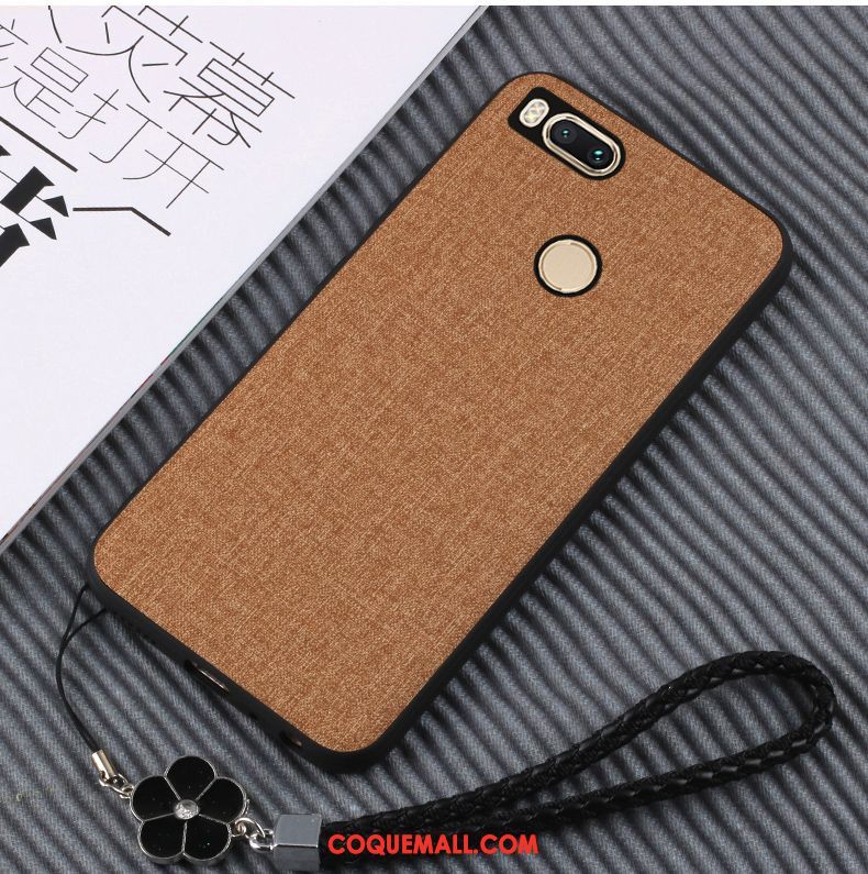 Étui Xiaomi Mi A1 Cuir Protection Incassable, Coque Xiaomi Mi A1 Téléphone Portable Rose Beige