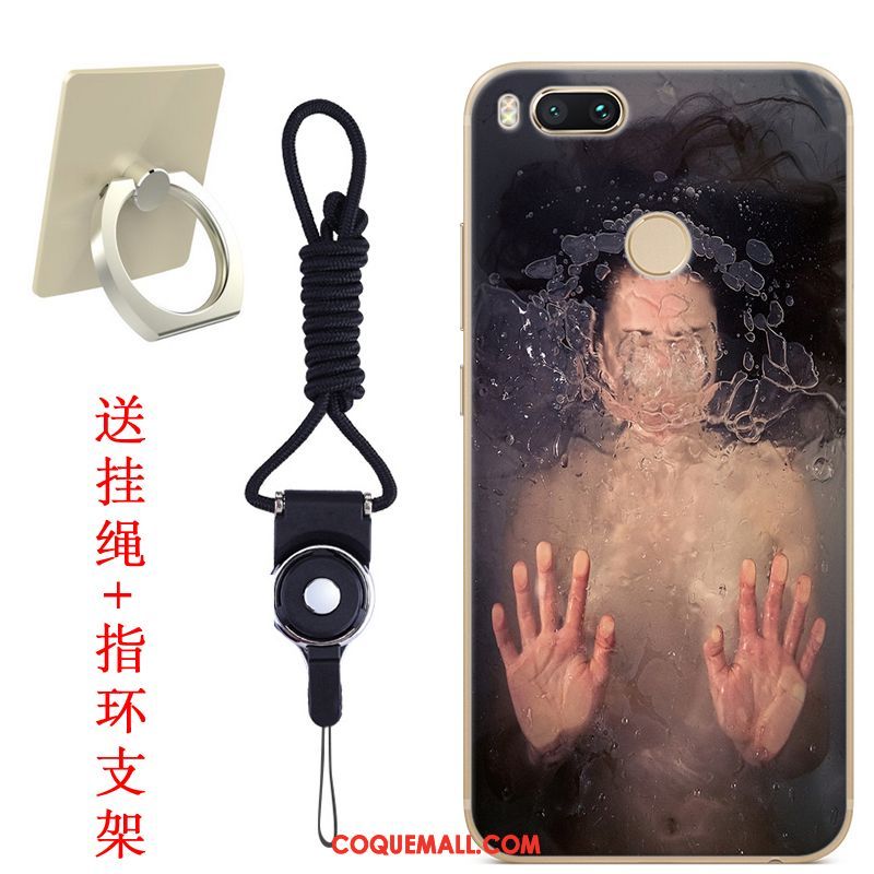 Étui Xiaomi Mi A1 Peinture Incassable Vert, Coque Xiaomi Mi A1 Fluide Doux Frais Beige