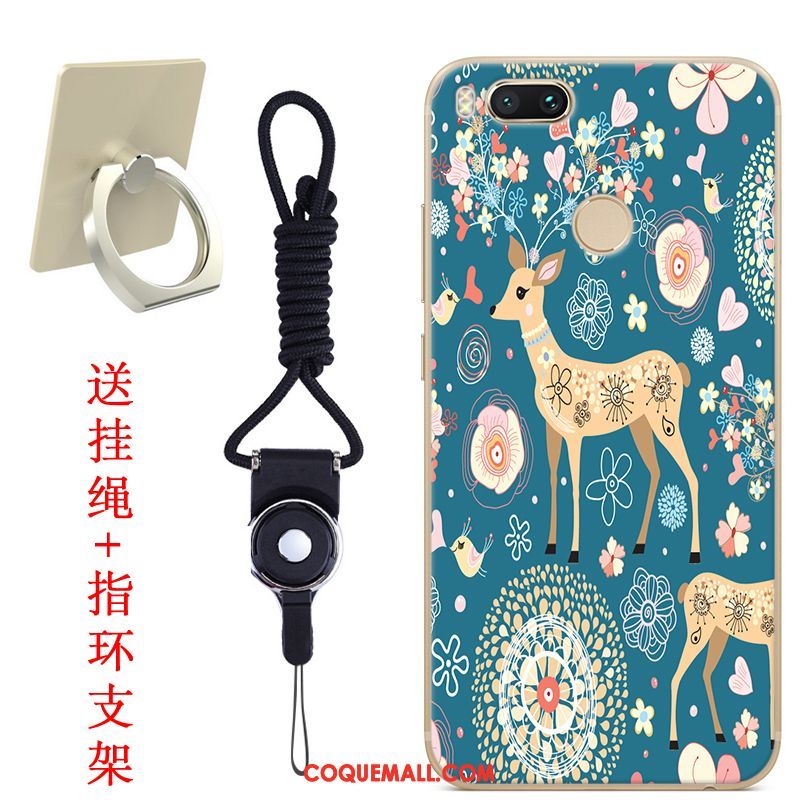 Étui Xiaomi Mi A1 Peinture Incassable Vert, Coque Xiaomi Mi A1 Fluide Doux Frais Beige