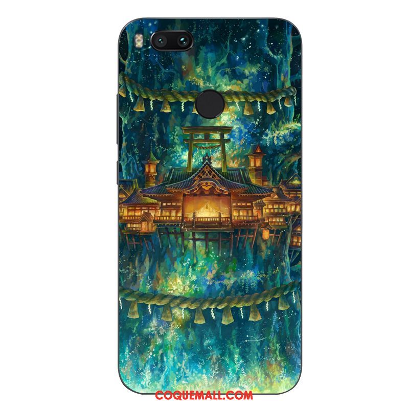 Étui Xiaomi Mi A1 Peinture Petit Tout Compris, Coque Xiaomi Mi A1 Incassable Vert Beige