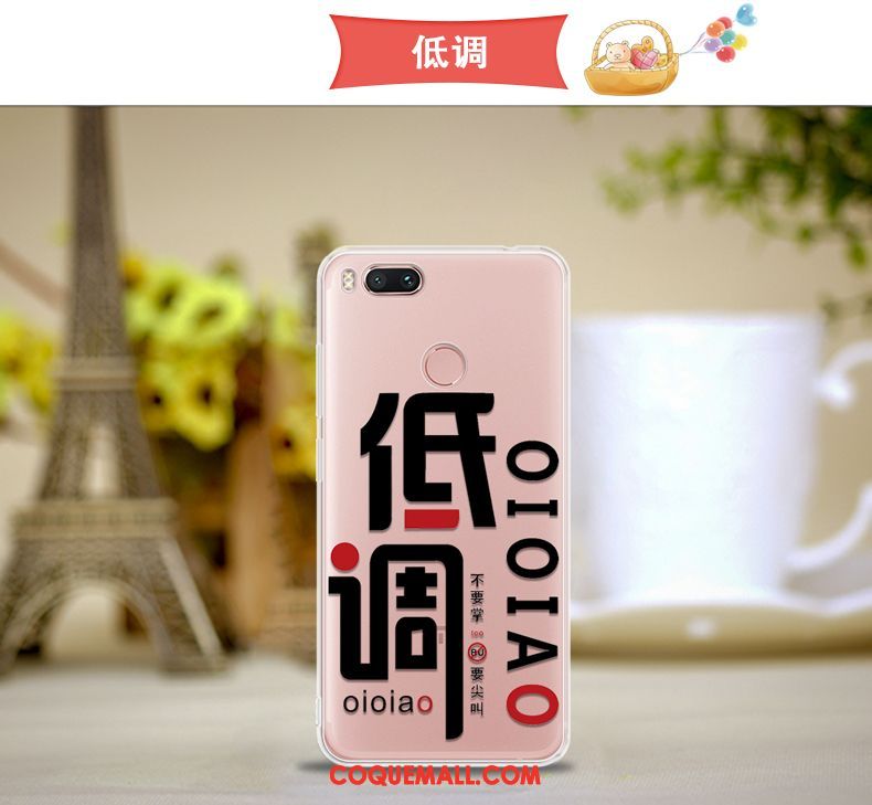 Étui Xiaomi Mi A1 Rose Petit Une Agrafe, Coque Xiaomi Mi A1 Téléphone Portable Incassable Beige