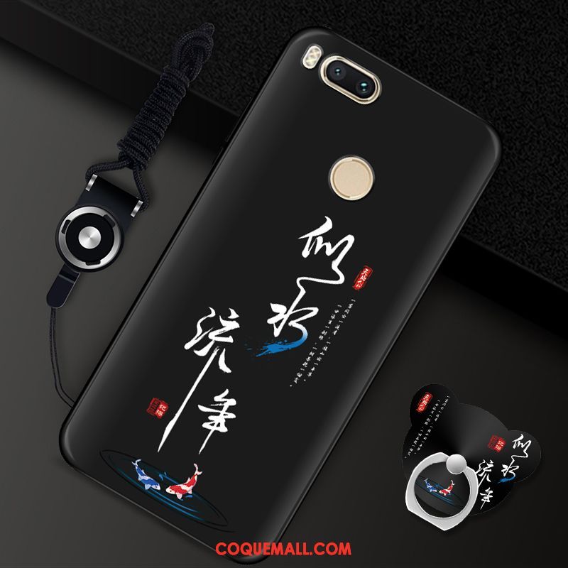 Étui Xiaomi Mi A1 Rouge Petit Fluide Doux, Coque Xiaomi Mi A1 Personnalité Téléphone Portable Beige