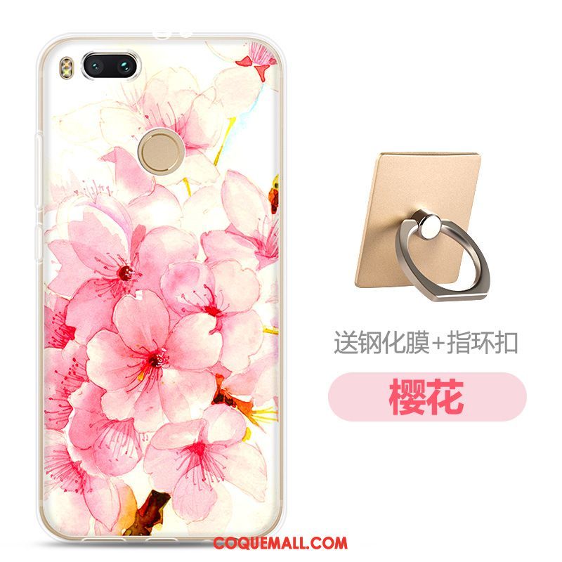 Étui Xiaomi Mi A1 Téléphone Portable Rouge Fluide Doux, Coque Xiaomi Mi A1 Tout Compris Protection Beige