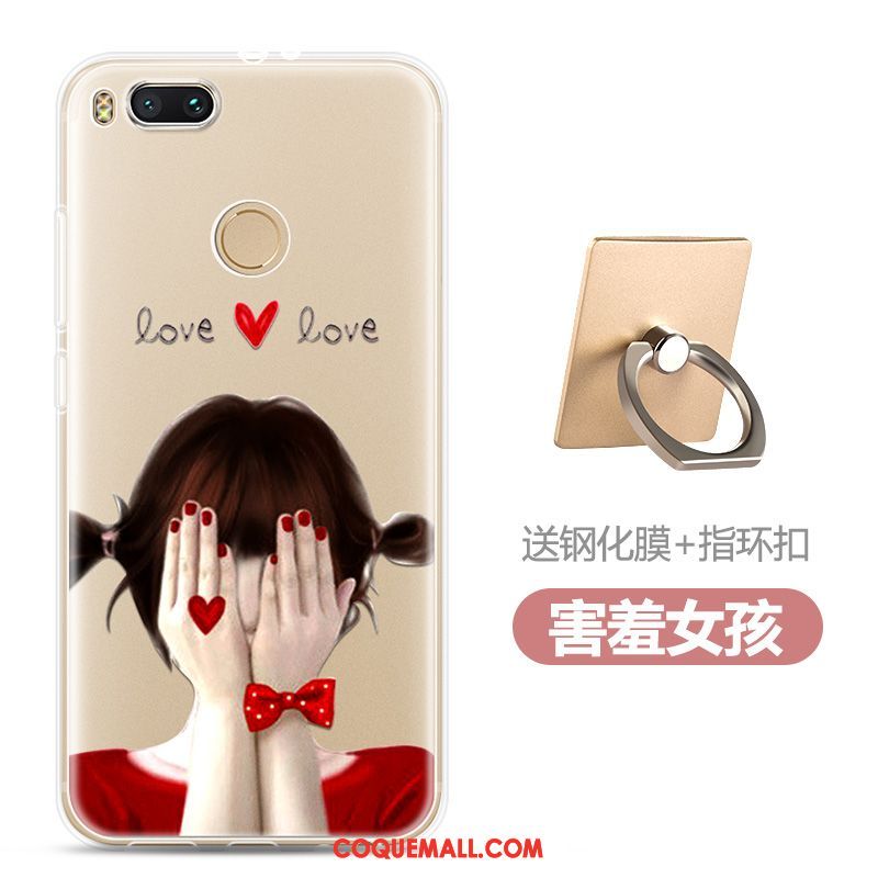 Étui Xiaomi Mi A1 Téléphone Portable Rouge Fluide Doux, Coque Xiaomi Mi A1 Tout Compris Protection Beige