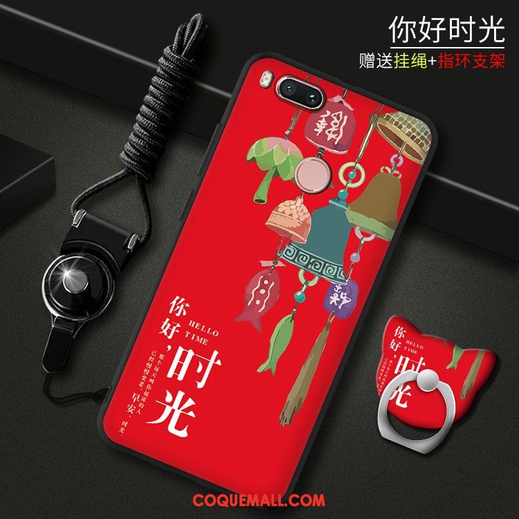 Étui Xiaomi Mi A1 Téléphone Portable Tout Compris Fluide Doux, Coque Xiaomi Mi A1 Petit Rouge Beige