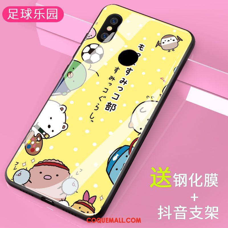 Étui Xiaomi Mi A2 Amoureux Nouveau Tout Compris, Coque Xiaomi Mi A2 Modèle Fleurie Jaune Beige