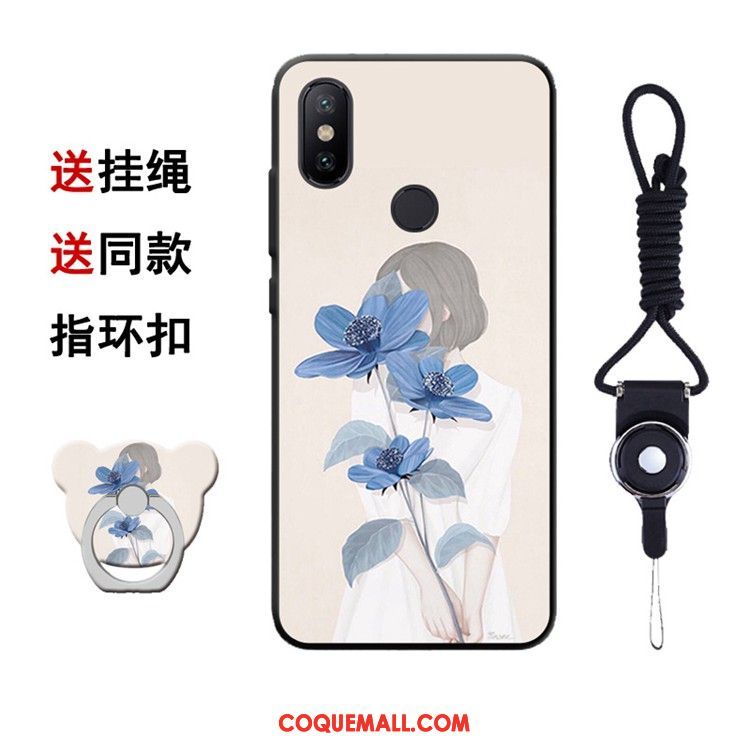 Étui Xiaomi Mi A2 Amoureux Petit Protection, Coque Xiaomi Mi A2 Jaune Fluide Doux Beige