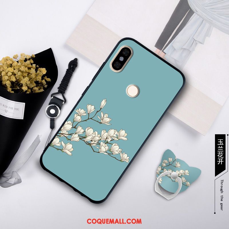 Étui Xiaomi Mi A2 Blanc Protection Tempérer, Coque Xiaomi Mi A2 Silicone Créatif Beige