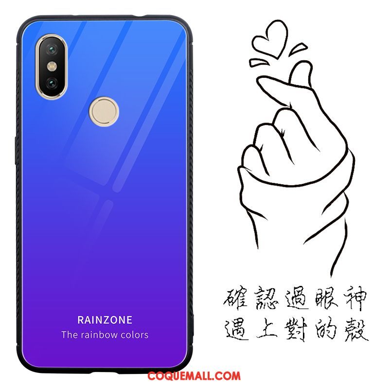 Étui Xiaomi Mi A2 Bleu Incassable Tendance, Coque Xiaomi Mi A2 Personnalité Difficile Beige