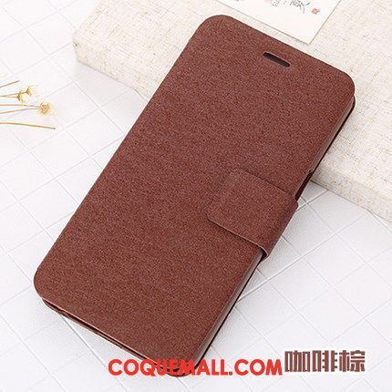 Étui Xiaomi Mi A2 Clamshell Protection Étui En Cuir, Coque Xiaomi Mi A2 Jeunesse Noir Beige