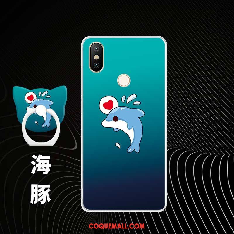 Étui Xiaomi Mi A2 Créatif Fluide Doux Bleu, Coque Xiaomi Mi A2 Personnalité Silicone Beige