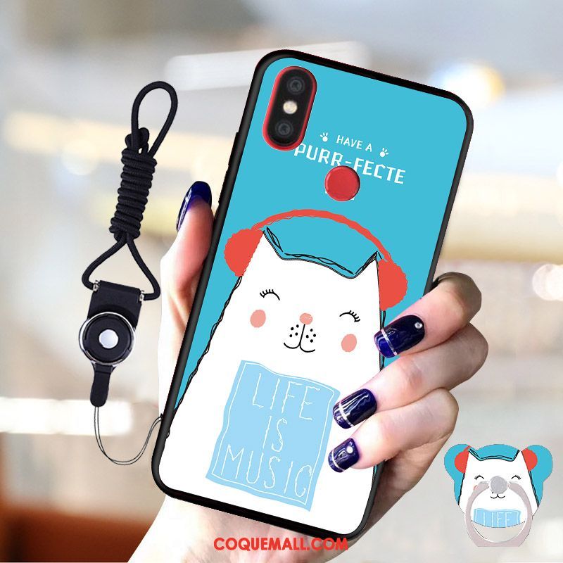 Étui Xiaomi Mi A2 Délavé En Daim Protection Petit, Coque Xiaomi Mi A2 Créatif Téléphone Portable Beige